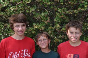 Mitch's brother Nick, Isaac Delev (who donated $750 of his barmitzvah money to Mitch's Mission) and Mitch